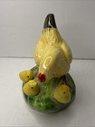 Vintage Chicken Hen With Baby Chicks Ceramic Figurine Statue