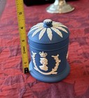 Wedgwood Royal Blue Jasperware Queen Elizabeth Ii Coronation 1953 Tobacco Jar Le