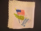 Antique Ww1 Handmade Lace Trim Hanky Souvenir France French Silk Embroidery 1919