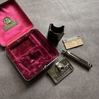 Vintage Ever-ready Safty Travel Razor In Silverplated Hard Case Made In England