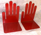 Great Pair Vintage  Spectrum Designs  Red Metal  Hand  Bookends  Pop Art