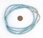 Vintage Turquoise Blue Glass Beads 2 Strands 5mm Ghana African Seed Handmade