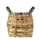Woven Wicker Bag Style Basket With Metal Rim And Handles 12 X 12 