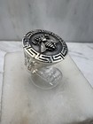 Artemis Goddess Bee Ancient Coin Meander Signed Ring Sterling Silver
