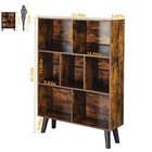 Cube Bookshelf 3 Tier Midcentury Modern Bookcase With Legsretro Wood Bookshelves