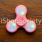Led Tri Spinner Fidget Spinners Edc Figet Hand Desk Focus Toy Adhd -usa- Pink