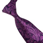 New Luxury Paisley Rose Pink Black Woven Skinny Silk Classic Men s Tie Necktie