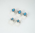 Wholesale 5pc 925 Silver Plated Sleeping Beauty Turquoise Ring Lot