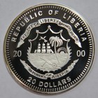 Liberia 2000  20 Dollars 999 Silver Fort Sumter Civil War Commemorative Coin