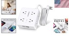 Surge Protector Power Strip - 6 Ft Extension Cord With 8 Outlets   4 Usb Ports