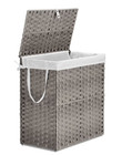 110l Laundry Hamper With Lid   Removable Liner Bags Rattan Design