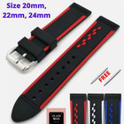 Racing Style Black   Blue  Red Or White Silicone Replacement Watch Band Strap  