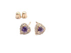 14k Yellow Gold Infant Baby Toddler Amethyst Heart Screw Back Stud Earring