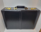 Vintage Black Expandable Attache Briefcase Hard Case Combo Lock Retro - Read