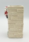 Vtg Relpo Christmas Santa Planter Chimney Fireplace Vase Holly 5 75    Tall
