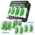 Ebl C D Size Batteries Rechargeable    optional Lcd Charger For C  d Cell Battery