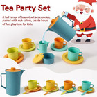 Picnic Basket Toys For Toddlers  Kids Play Tea Sets With Teapot Tea Cup Dessert