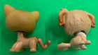 Littlest Pet Shop Lps - Tan Short Hair Cat   Golden Retriever W  Blue Eyes - Vg