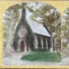 Antique Stereoview Card Stereoscope Renwick Chapel Oak Hill Cemetery 1889