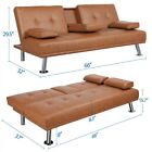 Convertible Sleeper Sofa Bed Sectional Futon Couches Daybed Lounge Sofas Brown