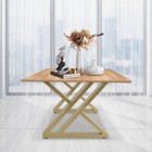 Gold X-shaped Steel Table Legs  16in Height  Set Of 2  Stable Furniture Legs