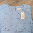 Time And Tru Women s L  12-14  Blue Eyelet Embroidered Lined Tank  Buttons