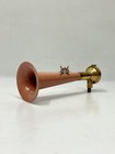 Rare Mid-century Brass Ship Whistle Nautical Air Horn Pink Fiber Tip Vintage