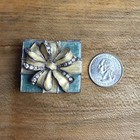 Vtg Monet Enamel Gift Box Trinket Pill Ring Box Rhinestone Bow Coquette