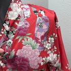 Sakurai Shoji Traditional Women   s Kimono Robe Made In Japan Red Floral Geisha Os