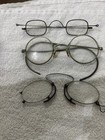 3 Pair Antique Early Eyeglasses Oval Lens Civil War Era Wire Frame Reenactors