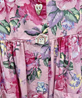 Vintage Girls Pink Cotton Floral Rose Print Sun Dress W  Ceramic Buttons