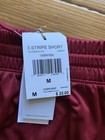 Brand New Adidas Mens 3 Stripe Knit Short Gm2457 In Coll Burg Cardinal - Size Md
