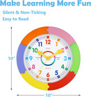 Wall Clock For Kids Learning To Tell Time Silent Teaching Time Clock For Kids Ro