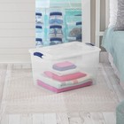  2 Pack  Large Storage Bin  66 Quart Clear Plastic Storage Container With Latch