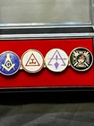 Master Mason Triple Tau Council Knights Templar Tie Bar Necktie Gold Color New 