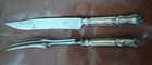 Vtg Ancier Fondu France Carving Set Sterling  Silverplate  Handles Knife   Fork