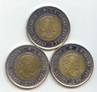 Canada 2014 2015 2017 Toonie Two Dollar Canadian  2 Remember Exact Set - 3 Coins