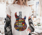 Legends Of Rock T-shirt  Vintage Guitar Band Logo Graphic Tee For Music Lovers