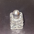 Set Of 3 Vintage Pressed Clear Glass Mini 1 75  Salt   Pepper Shakers Metal Lids