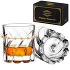Spinning Whiskey Glasses Set Of 2  Rotatable Old Fashioned Glassware 