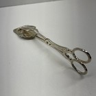 Vintage Silver Plated Salad Tongs Server Scissors Cake Pastry Etched Victorian