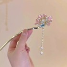 2pcs Chinese Style Retro Hair Stick Step Shake Tassel Peony Flower Hairpin