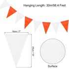 1 Pcs 98 Feet Pennant Banner Flags White  Orange