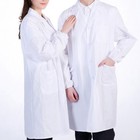 White Unisex Hospital Uniform Lab Coat Medical Doctor Long Coat Jacket S-3xl
