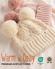 Toddler Winter Hat Pom Pom Beanie Knitted Warm Hats For Baby Kids Boys Girls    