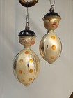 Antique Hand Blown Painted Snowman Glass Ornament