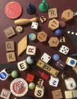 Collage Art Junk Drawer Game Pieces Trinkets Mixed Media Lot Unique Many Vintage