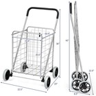 Ironmax Folding Shopping Cart Utility Trolley Portable For Grocery Travel Silver