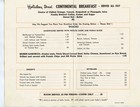 Holiday Inn Room Service Menu 1970 s