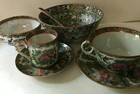 Oriental Asian Antique Vintage Bowl   Cups   Saucers Unique